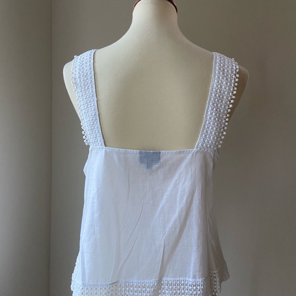 NWT Who What Wear cute white cotton eyelet sleeveless top - Picture 4 of 7